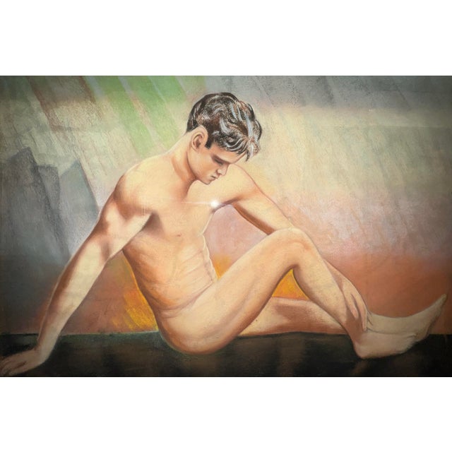 Drawing/Sketching Materials 1970s Figurative Male Nude Pastel Drawing From Collection of Seymour Stein For Sale - Image 7 of 8