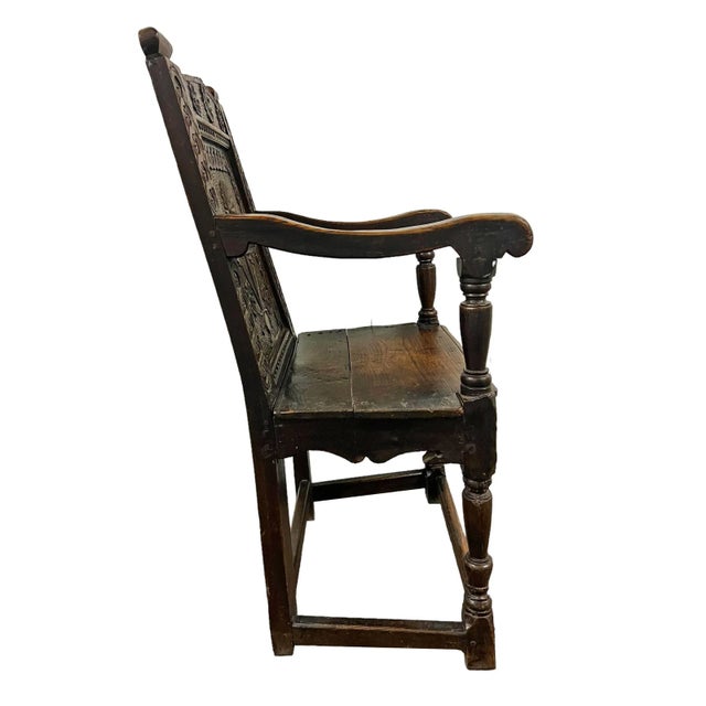 17th Century 17th Century English Wainscot Armchair For Sale - Image 5 of 12