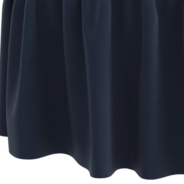 Spritely Home Skirted Round Ottoman in Velvet Ink For Sale - Image 4 of 4