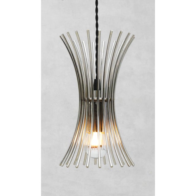 Space Age Chrome 3-Light Cascade Chandelier, 1970s For Sale - Image 6 of 10