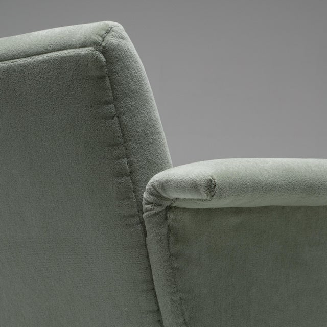 Vintage Danish Chair in Green Wool Velvet, 1960s For Sale - Image 10 of 12