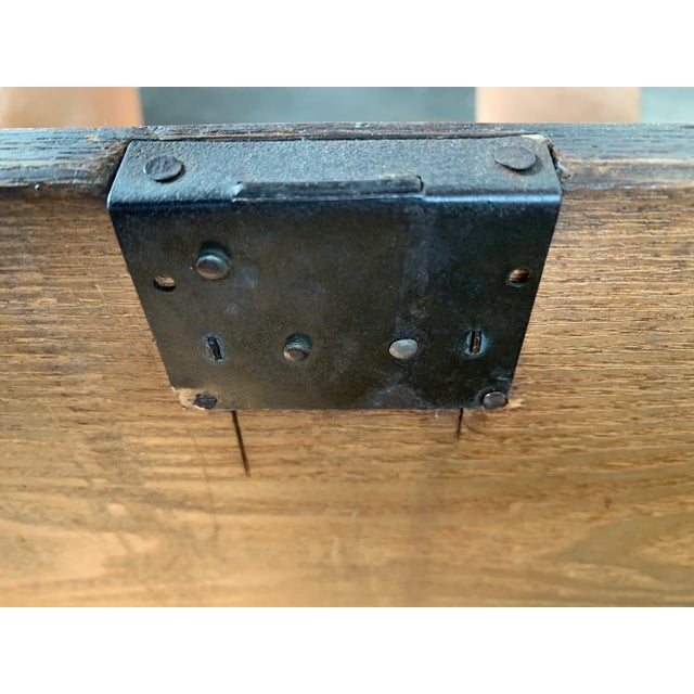 Brown Turn of the Century Tiger Maple Low Cabinet W/ Hand-Hammered Iron Pulls For Sale - Image 8 of 12