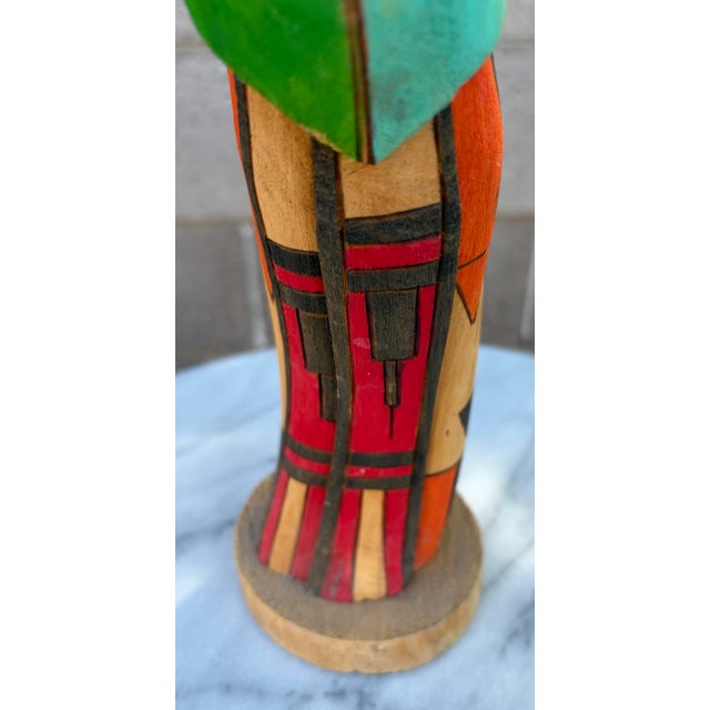 White Vintage Signed k.t. Spencer "White Chin" Hand-Carved Wood Kachina Doll - 12.5" For Sale - Image 8 of 10