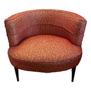 Vintage Mid Century Modern Barrel Chair For Sale