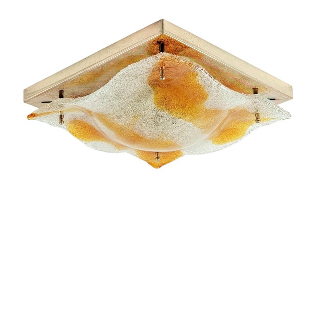 Mid-Century Murano Glass Flush Mount attributed to Toni Zuccheri for Mazzega, Italy, 1970s For Sale - Image 9 of 9