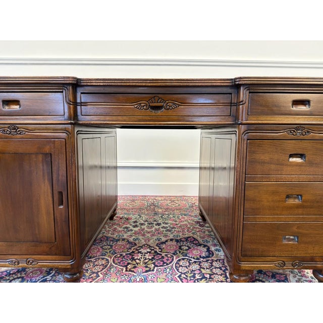 Black English Desk with Black Inlay For Sale - Image 8 of 17