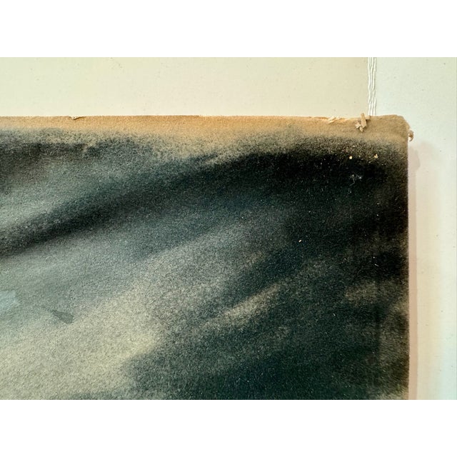 Rustic Henry Emil Salloch Original Pastel on Paper Expressionis Desert Mountain Landscape, 1962. For Sale - Image 3 of 7