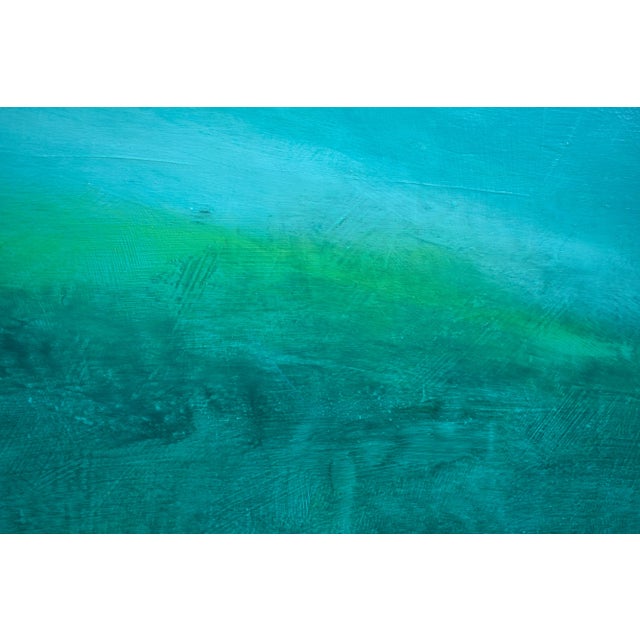 Turquoise "Unconditional", by Stephen Remick. Contemporary Large Abstract Painting. For Sale - Image 8 of 11