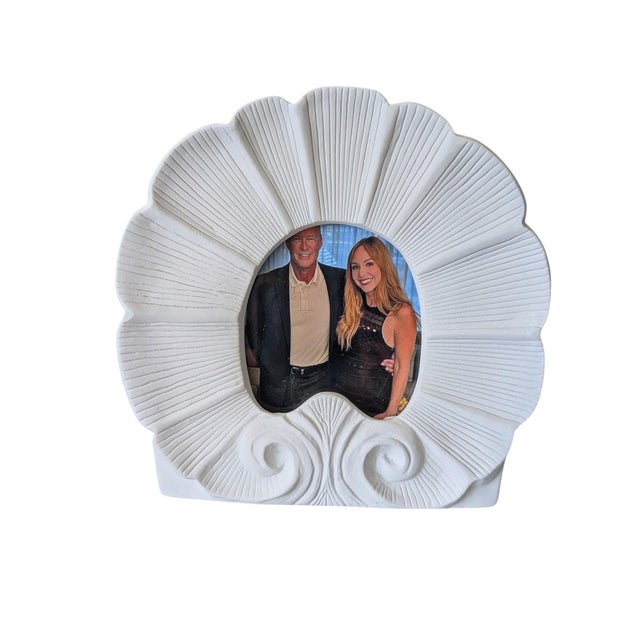 Vintage Rocaille Shell Ceramic Pottery Picture Frame For Sale - Image 15 of 15