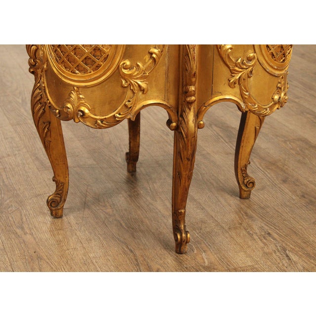 Rococo Style Giltwood Curio Cabinet With Glass Panels For Sale - Image 14 of 18