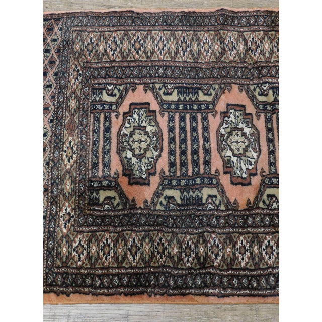 Vintage Hand Woven 42" x 25" Bokara Rug For Sale In Philadelphia - Image 6 of 13
