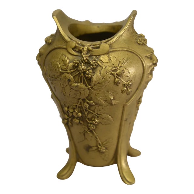 Art Nouveau Bronze Vase by Louchet Ciseleur, 1900s For Sale