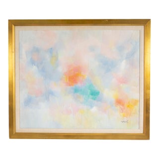 1969 “L’Espace Seul” Abstract Oil on Canvas Painting by Daniel Ravel For Sale