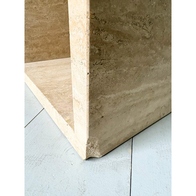 Travertine Marble Cube Side Table, Italy, 1990s For Sale - Image 11 of 14