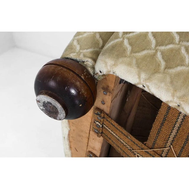 1950s Art Deco Danish Curved Banana Sofa W Textured Mohair Type Upholstery For Sale - Image 17 of 18