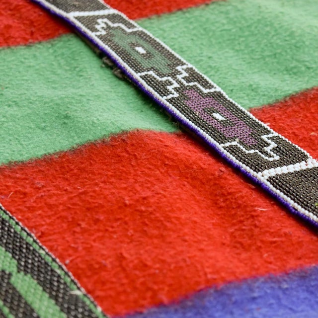 Early 20th Century Early 20th Century Ndebele Nguba Beaded Traditional Blanket 40x60 Inch South Africa Sidley Collection For Sale - Image 5 of 7
