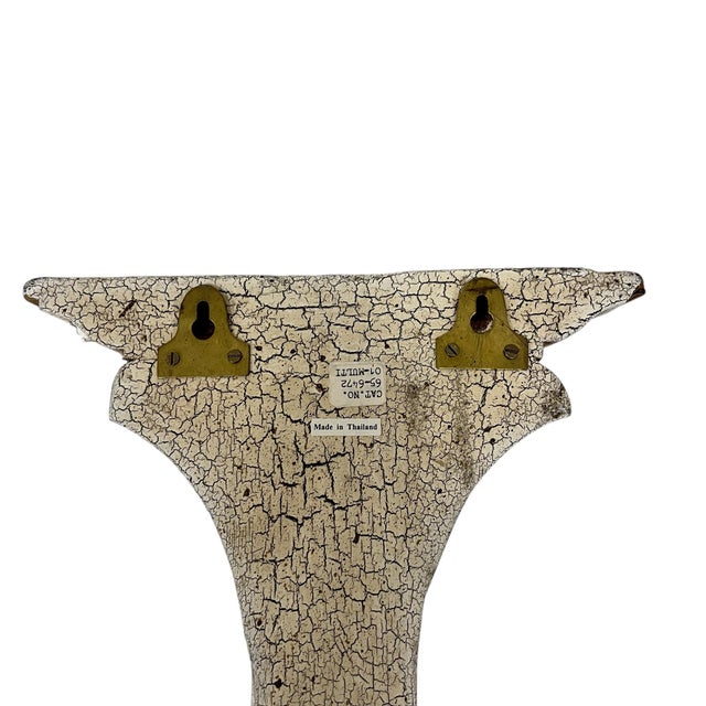 Neoclassical Vintage Giltwood and White Decorative Wall Bracket For Sale - Image 3 of 5