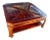 Mid-Century Modern Mahogany & Beveled Smoke Glass Coffee Table For Sale