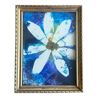 “Celestial Bloom” Framed Signed Original Watercolor Botanical by Nancy Smith For Sale