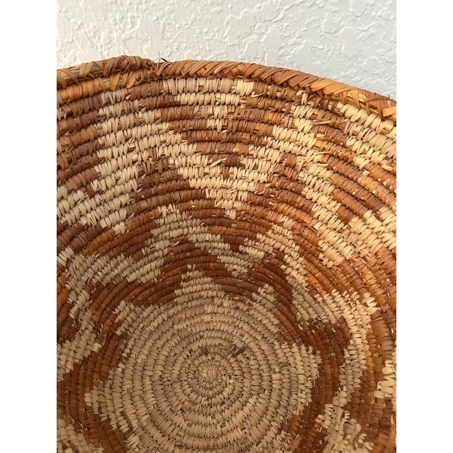 Vintage Artisan African Earthtone Gathering Basket For Sale - Image 4 of 4