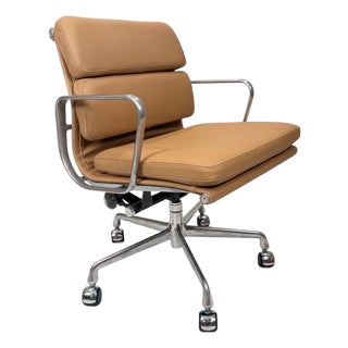 Eames for Herman Miller Soft Pad Management Chair - Camel Tan Leather For Sale
