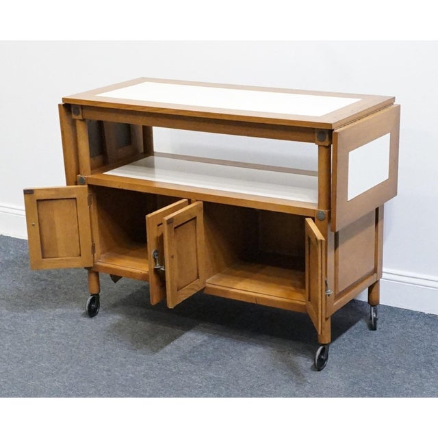 Unique Furniture Solid Oak Southwestern Mediterranean 64" Drop Leaf Server Buffet 5562 - American Fiesta Finish For Sale - Image 11 of 16