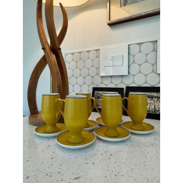 1960s 1960s LaGardo Tackett for Schmid Kelco Porcelain Espresso Cups & Saucers - 12 pcs For Sale - Image 5 of 12