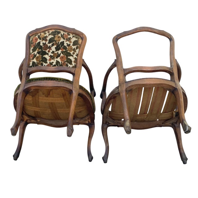 Pair of 19th Century French Louis XV Cabriolet Miniature Armchairs For Sale - Image 12 of 13