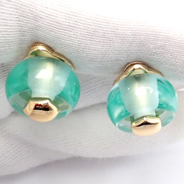 Vintage Marina B Yellow Gold Pneu Crystal Earrings, A Pair For Sale In Philadelphia - Image 6 of 14