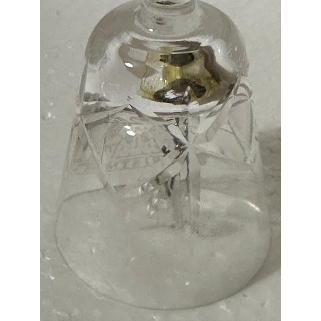 Glass Vintage 1978 Christmas Angel & Stars Crystal Bell For Sale - Image 7 of 9
