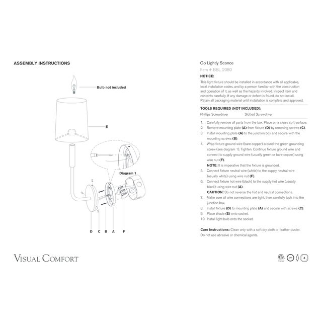 Visual Comfort Barbara Barry for Visual Comfort Signature Go Lightly Sconce in Charcoal with Linen Shade For Sale - Image 4 of 4