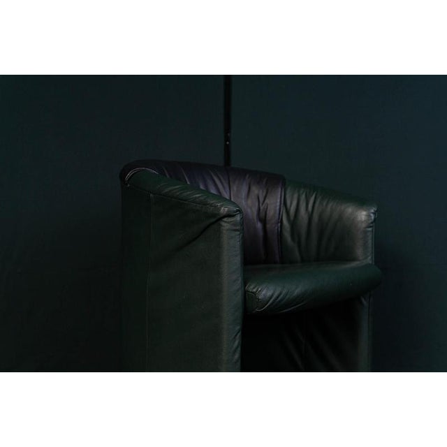 Vintage Black Leather Armchair For Sale - Image 9 of 18