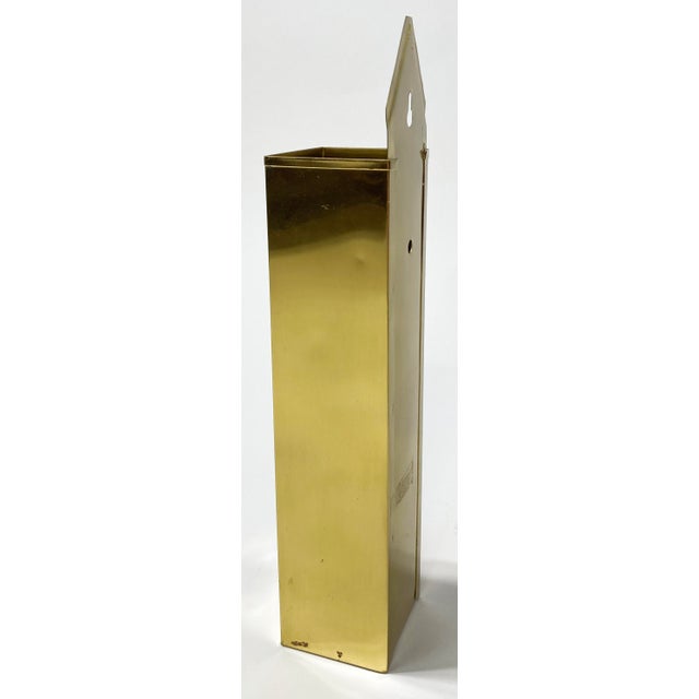 Vintage Brass Pineapple Wall Mount Matchstick Holder For Sale - Image 4 of 6