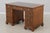English 3 Part Leather Top Burl Walnut Desk For Sale - Image 13 of 15