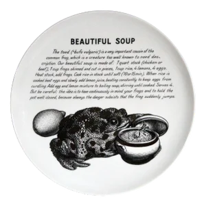 Vintage Piero Fornasetti Fleming Joffe Recipe Plate Soup, 1960s