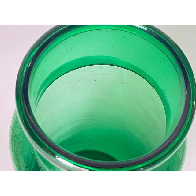 1970s Vintage Green Glass Bottle in Glass, Italy, 1970s For Sale - Image 5 of 9