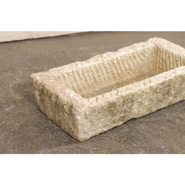 19th Century Spanish Carved-Stone Rectangular Basin For Sale - Image 9 of 10