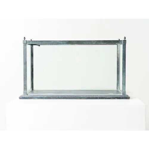 Antique metal terrarium Marble base France 1900