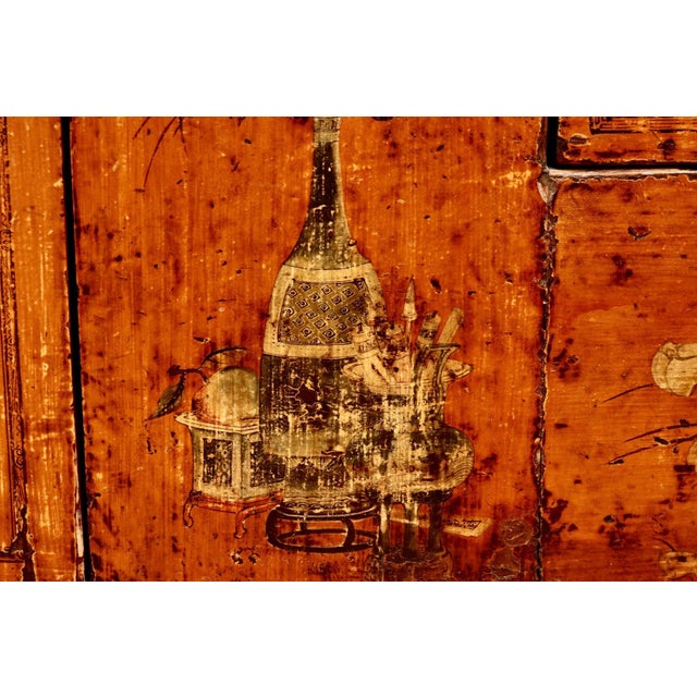 Antique Chinese Hand-Painted Altar Style Sideboard Cabinet For Sale - Image 10 of 12