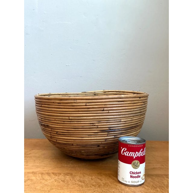 Wood Vintage Natural Pencil Reed Decorative Bowl For Sale - Image 7 of 12