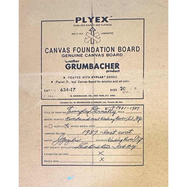 Original 1987 Painting by J. Zizabin 24 X 20 For Sale - Image 4 of 4