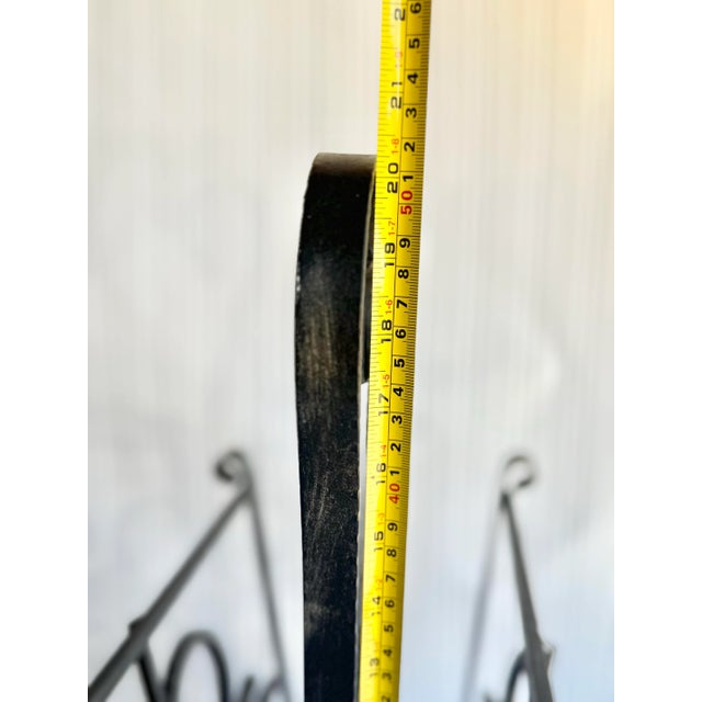 Vintage Mid-Century Wrought Iron Magazine Rack With Brass Handle – Elegant Decorative Storage For Sale In Boise - Image 6 of 11