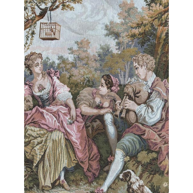 Vintage French Aubusson Style Jacquard Tapestry, 1950s For Sale - Image 3 of 18