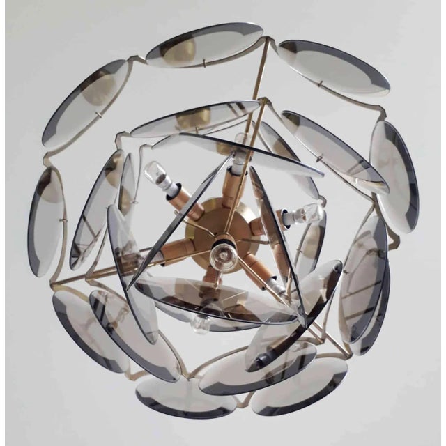 Mid 20th Century Mid 20th Century Smoked Glass Discs Chandelier by Vistosi For Sale - Image 5 of 10