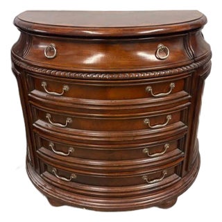 1950s Elevate Your Home With the Timeless Elegance of Our Regency-Style Mahogany Bowfront Chest, a Masterpiece From the Forbidden City Collection For Sale