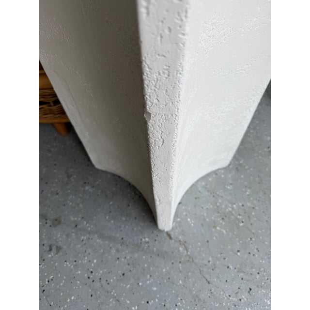 Vintage 30” Sculptural White Plaster Pedestals, a Pair For Sale - Image 12 of 12