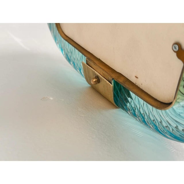 Light-Blue Torchon Picture Frame in Murano Glass by Simoeng For Sale - Image 6 of 9