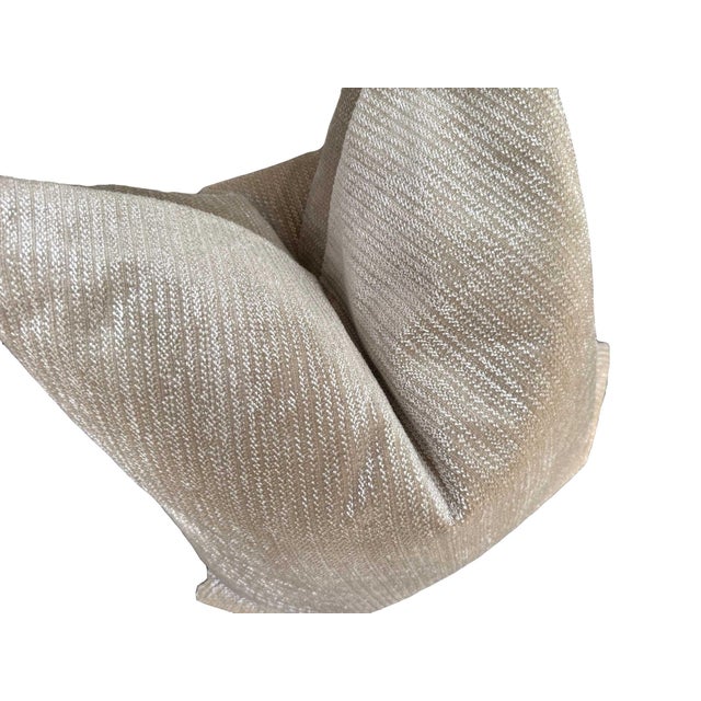 Traditional Beacon Hill Sand Velvet Pillows - APair For Sale - Image 3 of 3