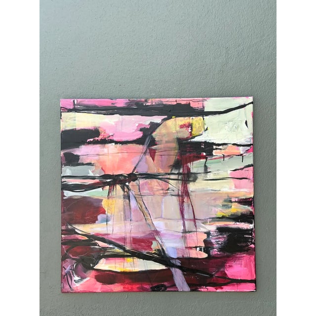 Vintage Abstract Expressionist Oil Painting on Canvas For Sale In West Palm - Image 6 of 12