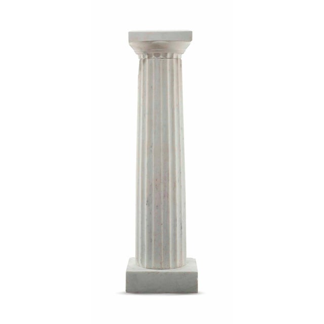 This solid marble Victorian-style fluted column is a stately piece, embodying the elegance and grandeur of classic...